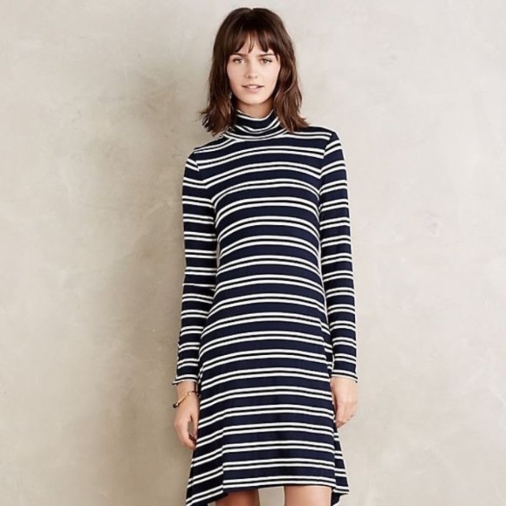 Anthropologie Maeve Turtleneck Swing Dress